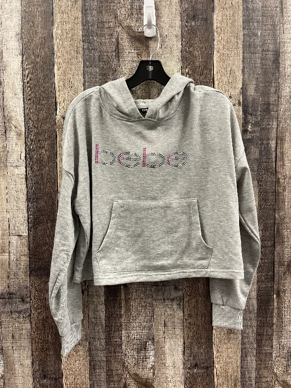 Sweatshirt Hoodie By Bebe In Grey, Size: M