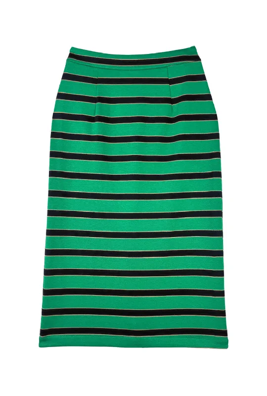 Pencil Skirt - Emerald & Black Knit