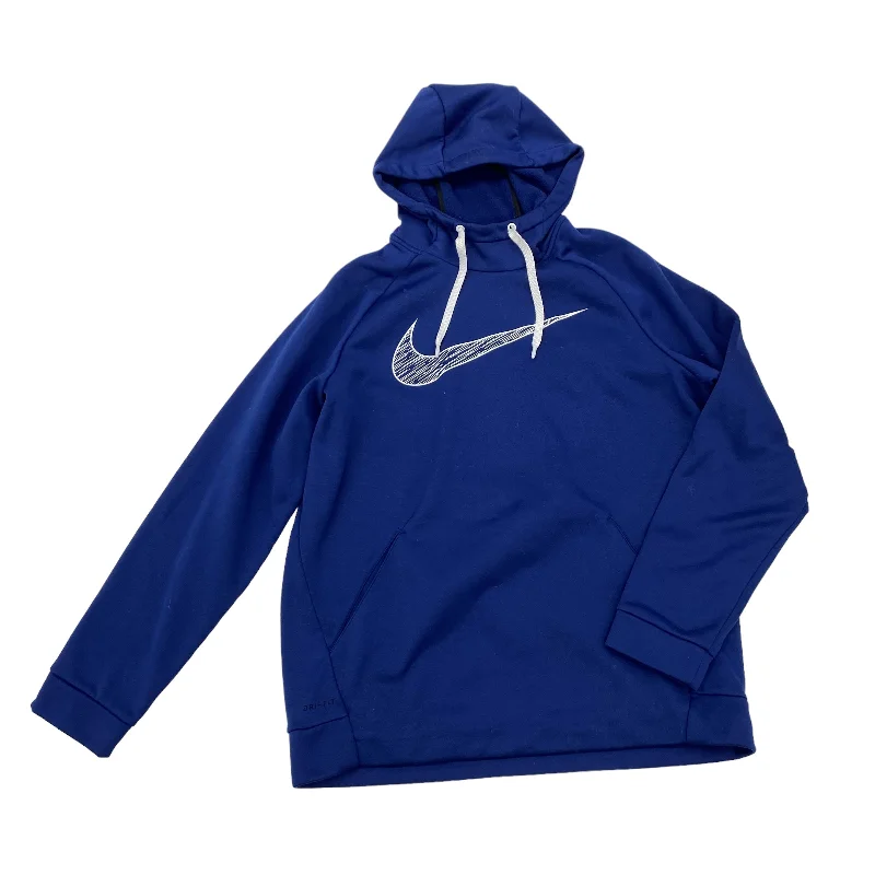 BLUE ATHLETIC SWEATSHIRT HOODIE by NIKE APPAREL Size:L