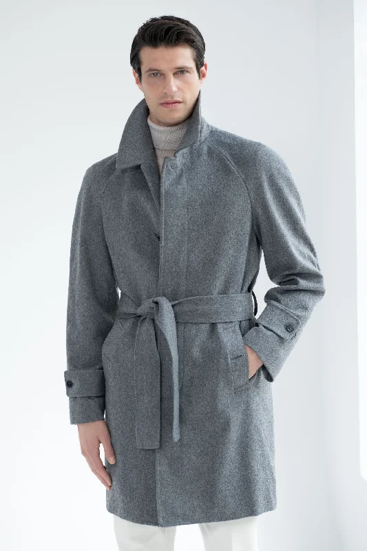 Grey raglan coat – Made in Italy