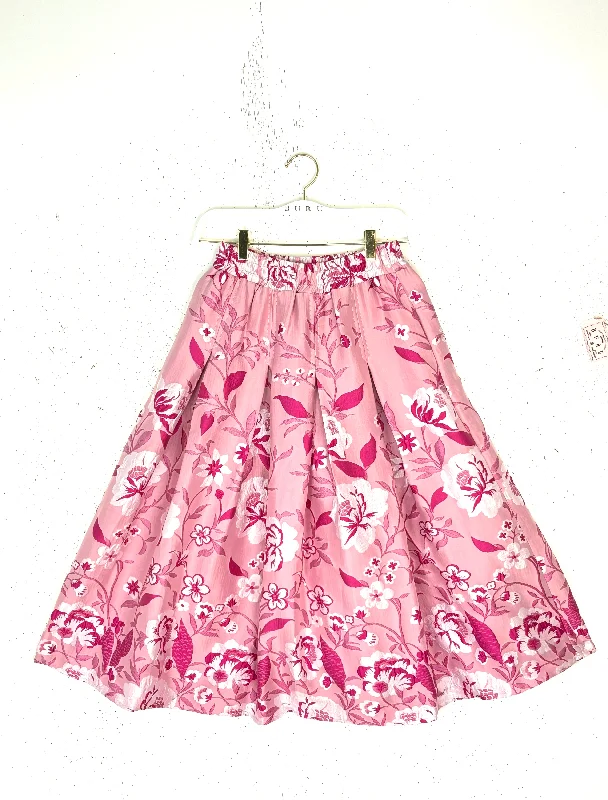 SAMPLE- Polly Party Skirt - Pink Floral Brocade