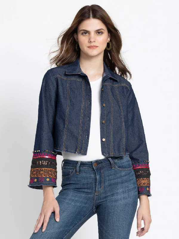 Denise Denim crop shirt