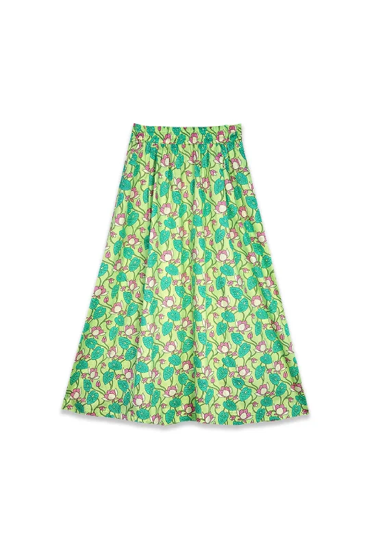 SAMPLE - BURU x Sarah Bray Bermuda Everyday Midi Skirt - Lotus Floral