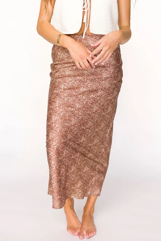 Wild Side Leopard Skirt in Taupe