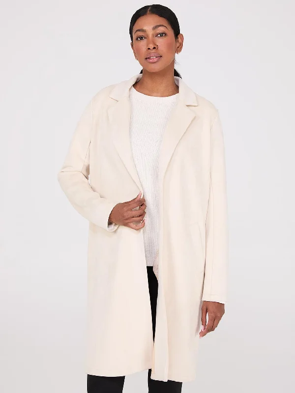 Faux Suede Car Coat