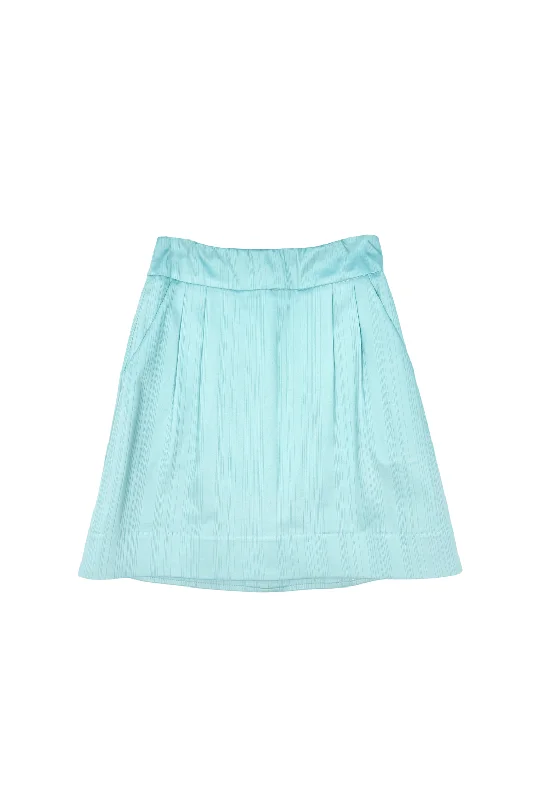 SAMPLE - Maggie Mini Skirt - Aqua Faille