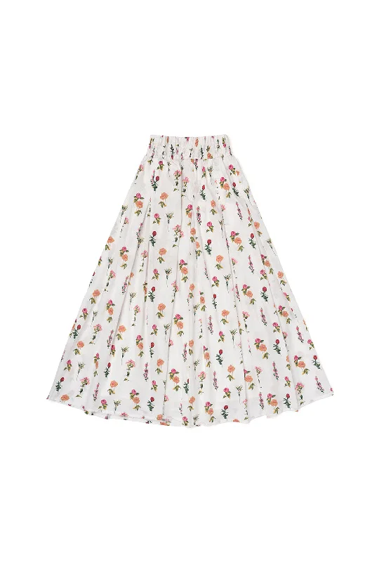 Smocked Waist MIDI Skirt - Bouquet