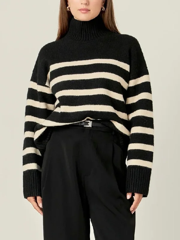 Stripe Turtle Neck Sweater