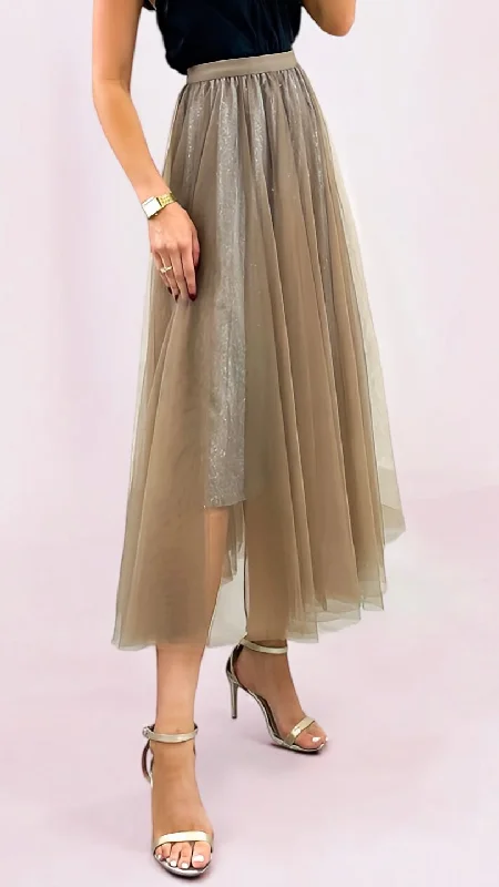 A1960 Nude/Silver Sparkle Skirt