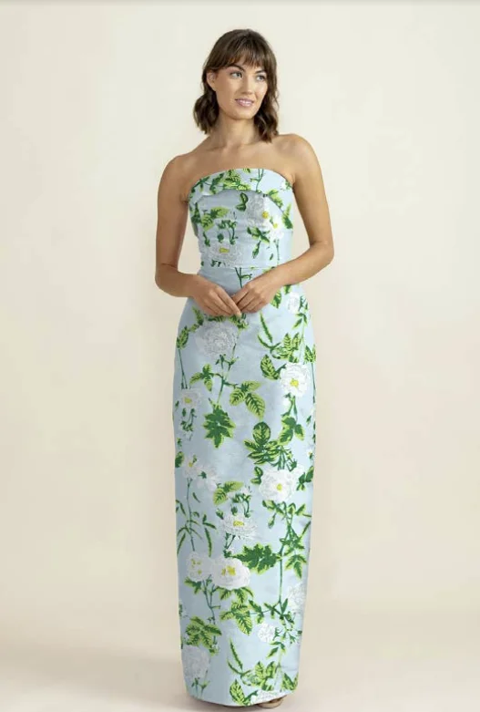 Eva Bodice with Brunch Skirt Floor in Camellia Jacquard