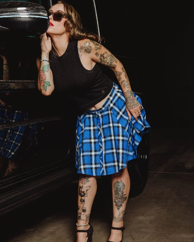 Women's Lapis Flannel Circle Skirt