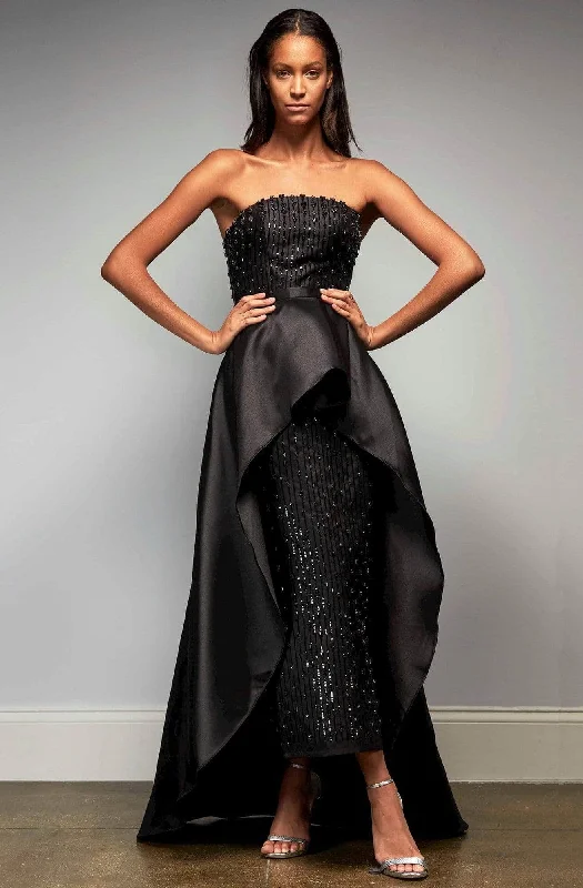 Hynes Park - Beaded Strapless Overskirt Evening Dress M345