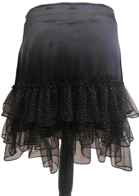 Melissa Black Glitter Frilled Skirt