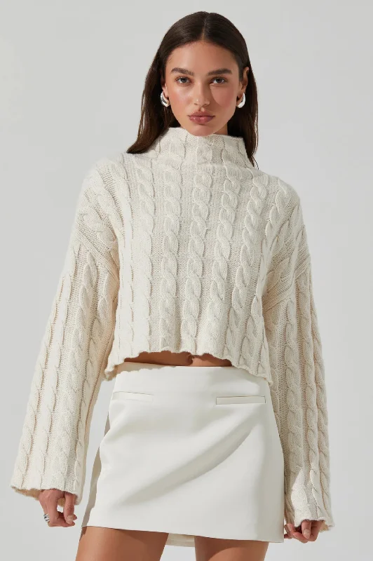 Sloan Cropped Cable Knit Sweater