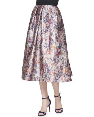 Phoebe Couture Floral Printed Jacquard Skirt