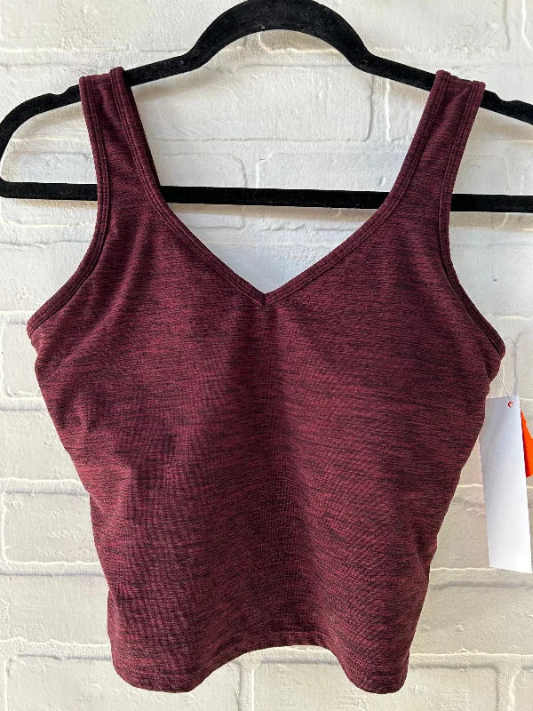 Athletic Tank Top By Cme In Maroon, Size: M