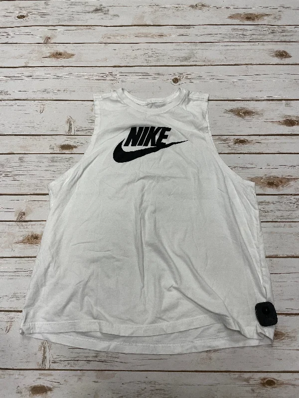 Athletic Tank Top By Nike In Black & White, Size: Xl