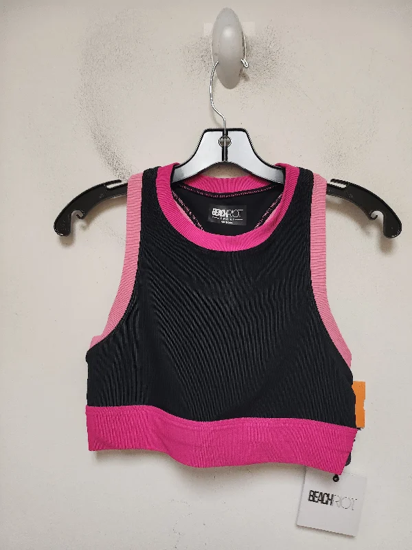 Athletic Tank Top By Beach Riot In Black & Pink, Size: M