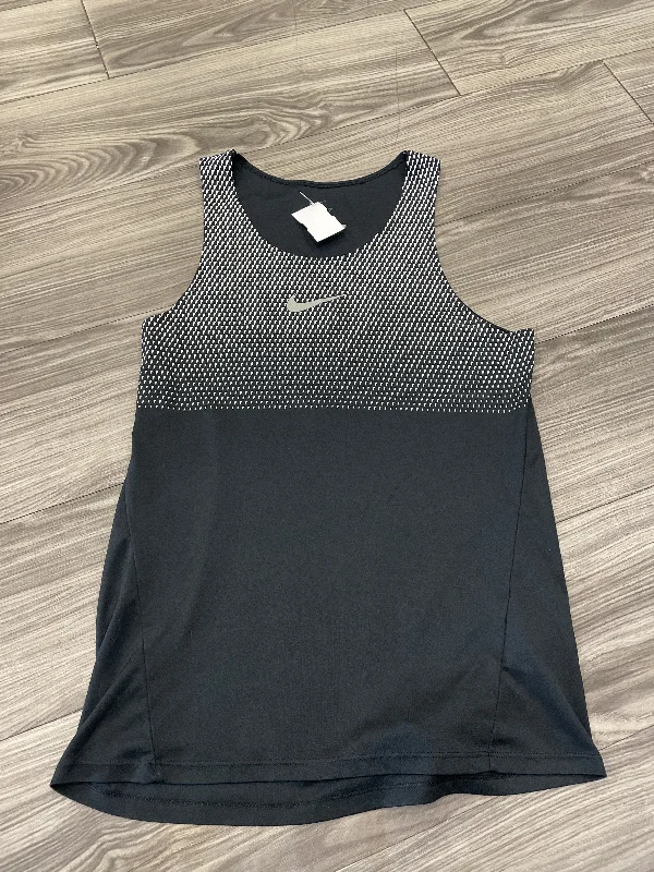 Athletic Tank Top By Nike In Black & White, Size: S