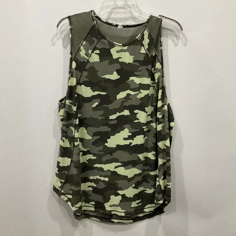 Athletic Tank Top By Lululemon In Camouflage Print, Size: 12