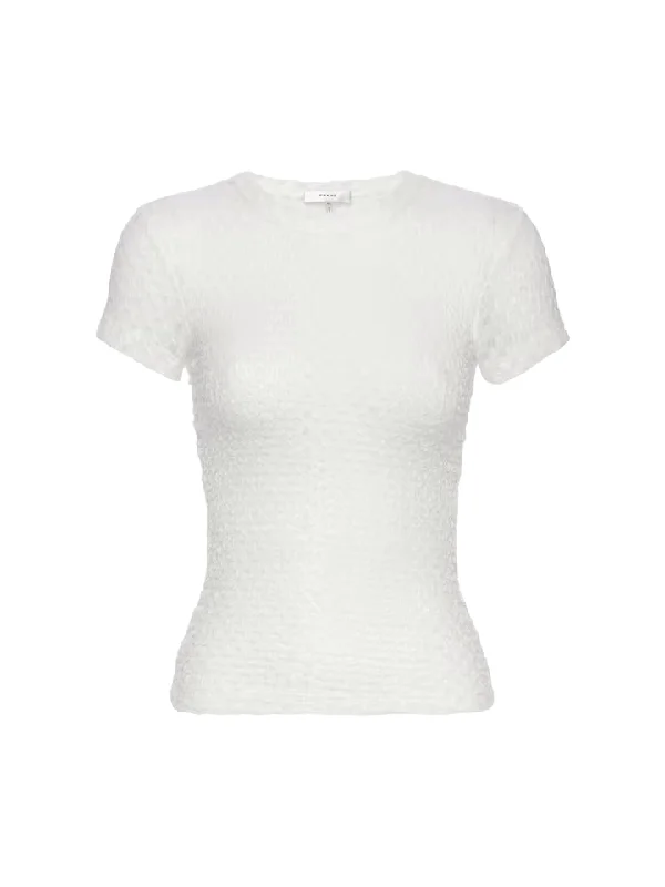 Mesh Lace Baby Tee - Off White