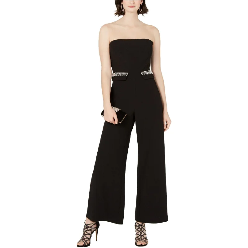 28th & Park Womens Embellished Jumpsuit, Black, 14