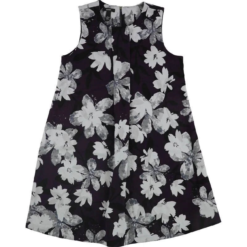 Alfani Womens Floral A-Line Pleated Dress