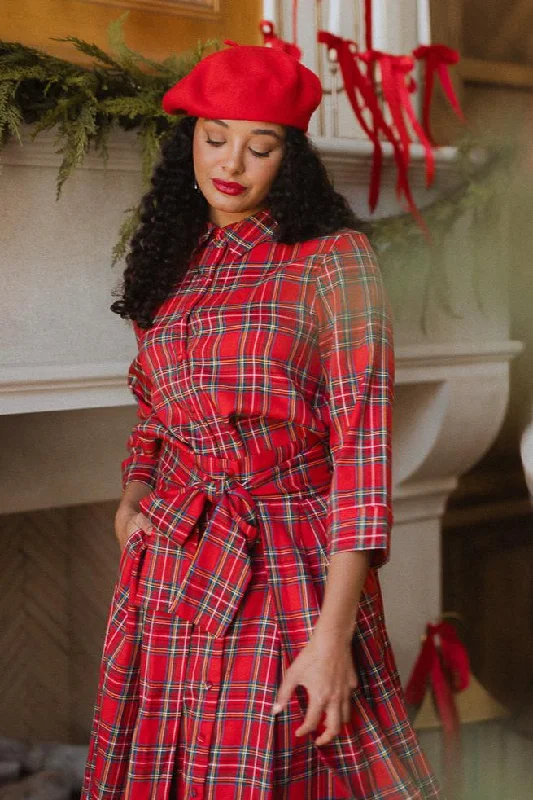 Angela Blouse in Holiday Plaid