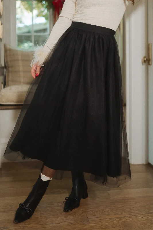 Brigitte Skirt in Black Tulle