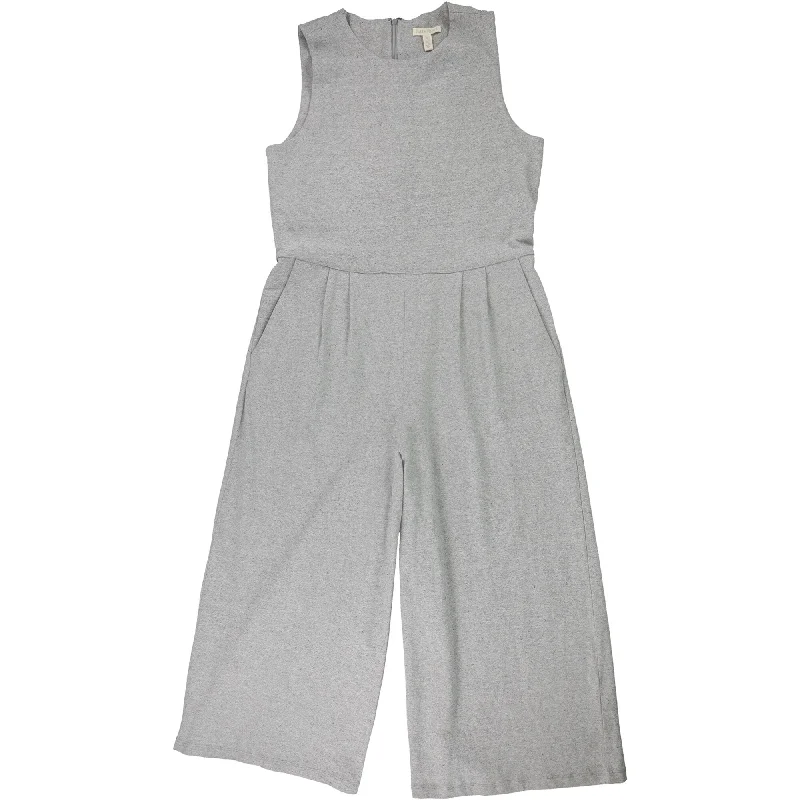 Eileen Fisher Womens Cropped Jumpsuit, Grey, Small