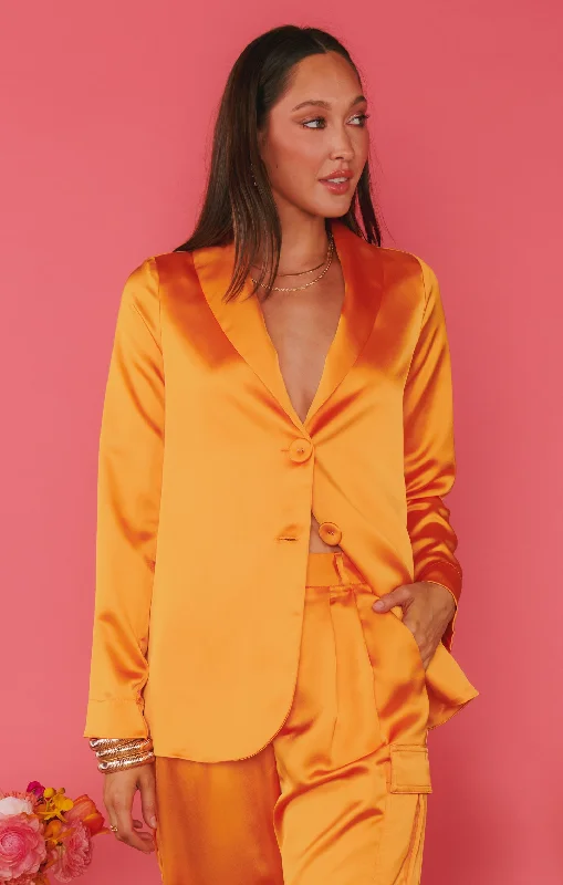 Felix Blazer ~ Tangerine Fluid Satin