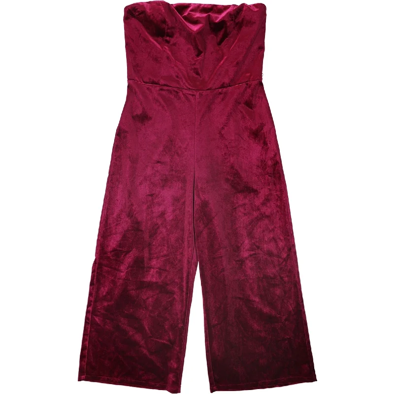 Lucy Paris Womens Strapless Velvet Jumpsuit