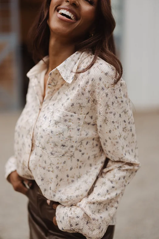 Val Blouse in Floral Sequin