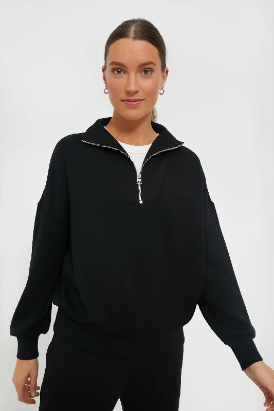 Black Hawley Half Zip Sweater