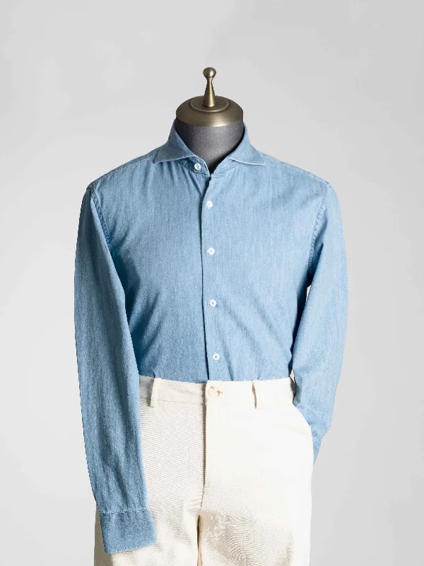 Chambray Shirt - Light Blue Windsor Collar