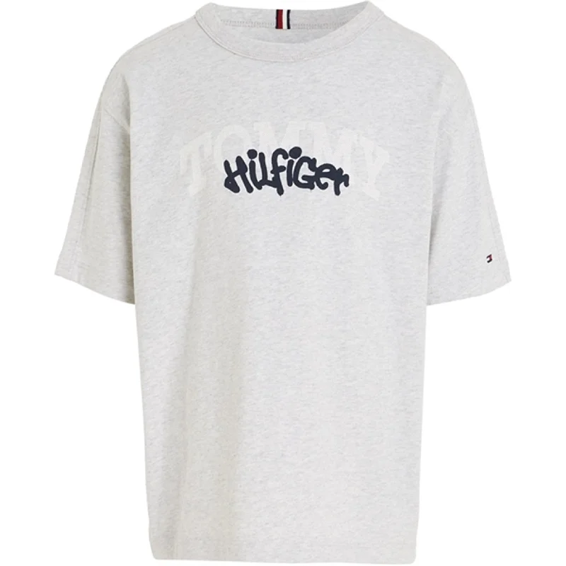 Tommy Hilfiger Hilfiger Graffiti T-Shirt New Light Grey Heather