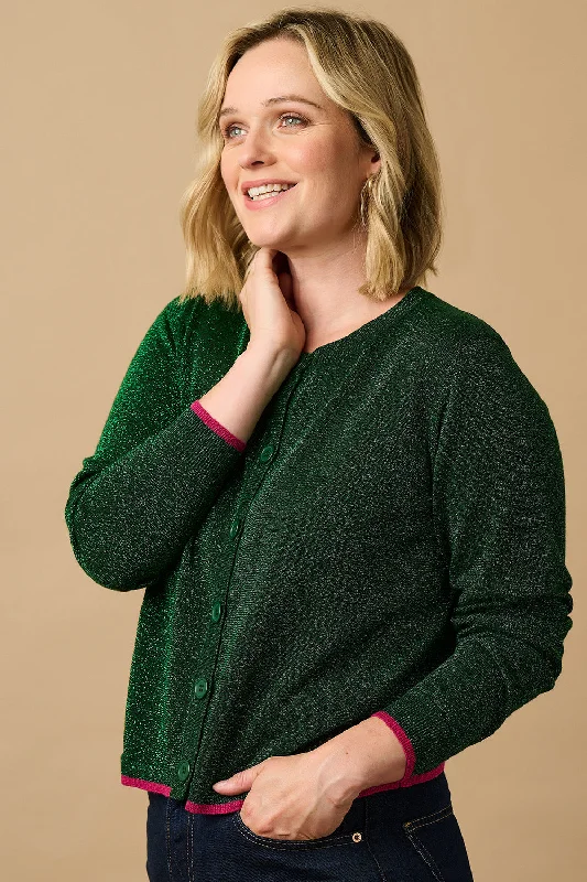 Ophilia Cardigan - Green Sparkle