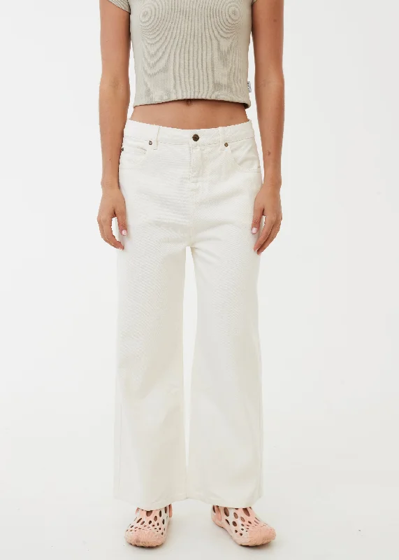 AFENDS Womens Kendall - Denim Relaxed Fit Jeans - Off White