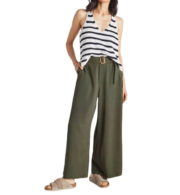 Bennett Wide Leg Trouser In Olive