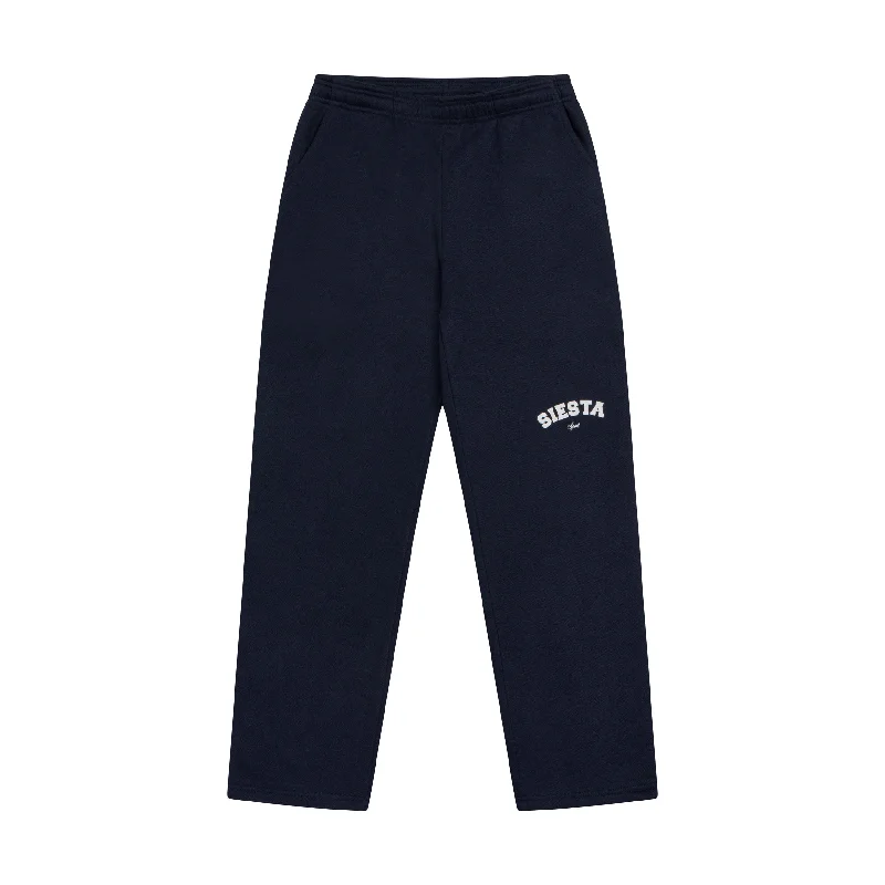 College Wide Leg Sweatpants - Navy