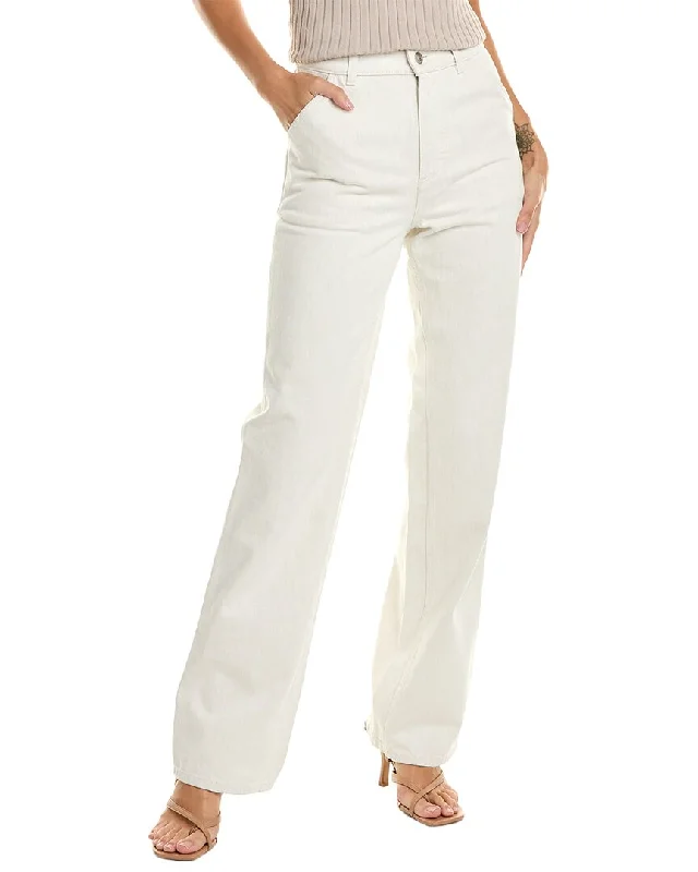 Loro Piana Releigh High-Rise White Straight Leg Jean