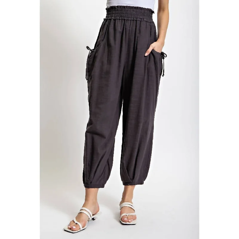 Ramona Cotton Pants With Side Pockets In Gray