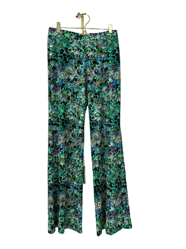 Trixie Pant In Watercolor Floral Green