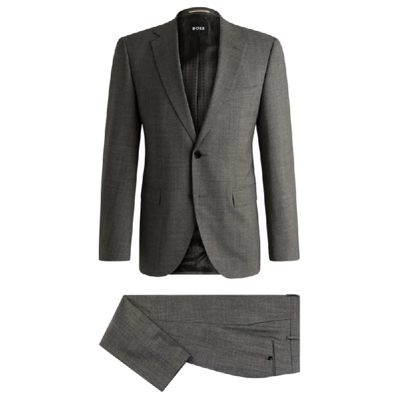 Regular-fit suit in micro-patterned stretch fabric