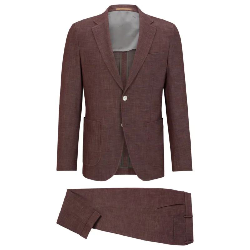 Slim-fit suit in a patterned wool blend